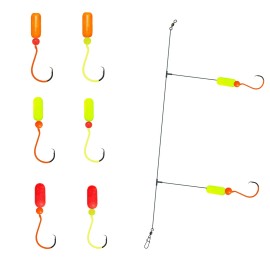 BluefinTackleCo 6 Pack 'Sand Flea' Pompano Surf Fishing T-Knot Rigs **Color Matched Hooks - 1/0