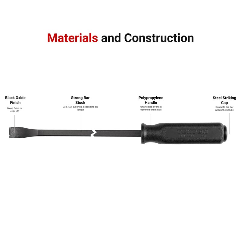 TEKTON Angled End Handled Pry Bar Set, 3-Piece (12, 17,