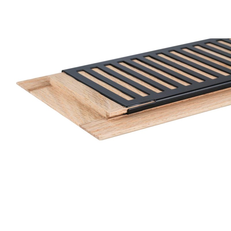 Red Oak Hardwood Drop in Floor Register, 4X12 Inch, with