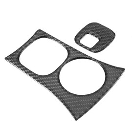 X AUTOHAUX Car Start Ignition Key Hole Panel Cover Interior Accessories for Chevy Corvette C5 1998-2004 Polyurethane Carbon Fiber Pattern Black (Set of 2)