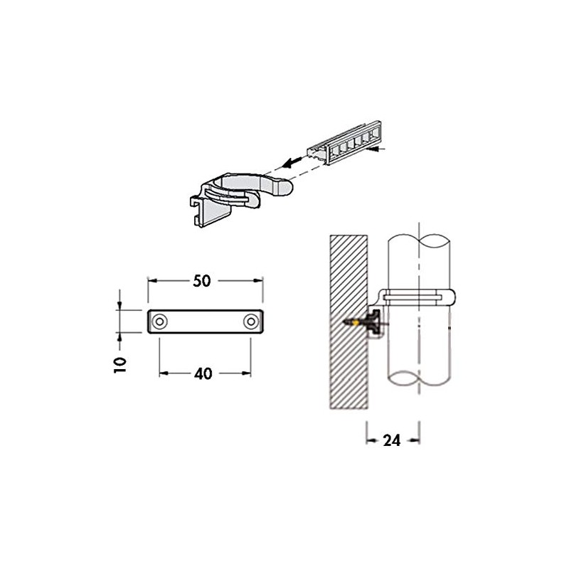 Kitchen Cabinet Skirting Base Clip 34mm