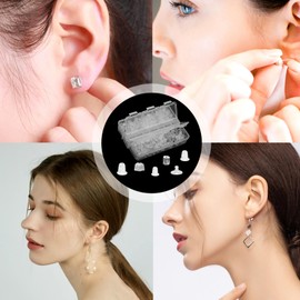 600pcs Silicone Earring Backs Full-Cover Clear Earring Backs Hypoallergenic Soft Ear Safety Pads Backstops for Stabilize Earring Studs Hooks (6 Styles)