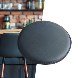 Sharplace Replacement Bar Stool Seat Round Standard Waterproof Bar Stool Cushion Bar Stool Top Seat Only for Club Home Beauty Shop Black
