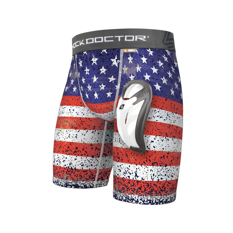 Shock Doctor Compression Shorts with Protective Bio-Flex Cup, Moisture Wicking