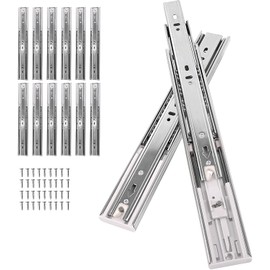 Soft Close Full Extension Ball Bearing Drawer Slides - 12 Inch, 6 Pairs, 3-Section, 100 LB Capacity