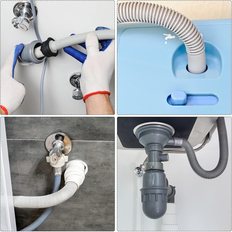 2Pcs Gray Clothes Washer Drain Hose Holder - U-Shape Washing