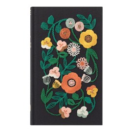 Midori 12707006 Diary, 5 Year Consecutive Embroidery, Floral Print, Black