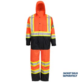 JORESTECH Ultimate All-Weather Safety Orange Raincoat Kit: ANSI Compliant Safety Work Raincoat and Pants, Waterproof