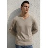 Sailwind Mens V-Neck Wool Knit Casual Pullover Sweater Khaki