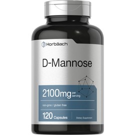 Horbäach D-Mannose | 2100mg | 120 Capsules | Highest Potency | Non-GMO & Gluten Free Supplement