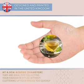 Destination Vinyl ltd Magnet for Refrigerator, Fridge - Green Tea Cup Healthy Organic for Office, Cabinet and Whiteboard, Magnetic Stickers, 21658