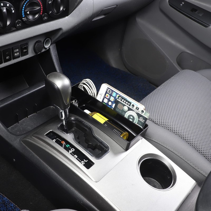 PIUGILH Car Gear Shifter Tray Storage Box for Toyota Tacoma