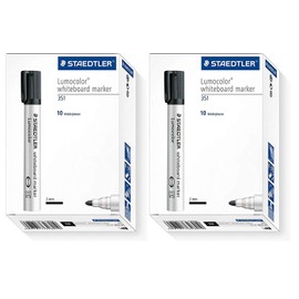 STAEDTLER Lumocolor 351-9 Whiteboard Marker Bullet Tip Pack of 20 Black