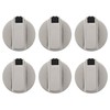 Bruafsir Stoves Cooker Knobs,Oven Knob 6pcs,Zinc alloy 6mm Universal Silver