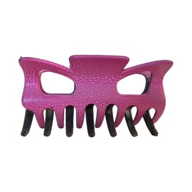 3.2 inches Wide Hot Pink Crackle Design Hair Claw Jaw Clip with for Women and Girls (Motique Accessories)