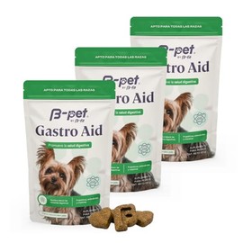 B-Pet Gastro Aid - Probióticos para Perro con Inulina | Pack 3, 90 Piezas, 120g, Bacillus Coagulans, L-Glutamina, Sabor Pollo, Cuidado Digestivo