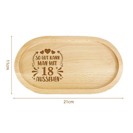 Retirement Gifts for Women Men, Wooden Tray with Engraving, Gifts for Retirement, Farewell Gift, Colleague, Retirement for Mum, Grandma, Girlfriend, Ellipse Tray for Breakfast, Coffee Cups