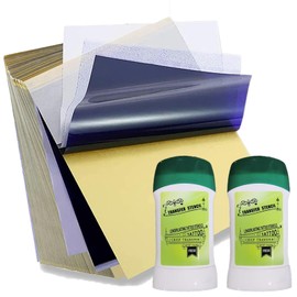 MIUXIA Tattoo Stencil Paper Transfer Gel Combo Kit - 100 Sheets A4 Stencil Paper + 2 Bottles Transfer Gel for Crisp, Long-Lasting Stencils, Safe & Easy to Use Perfect for Tattoo Artists & Beginners