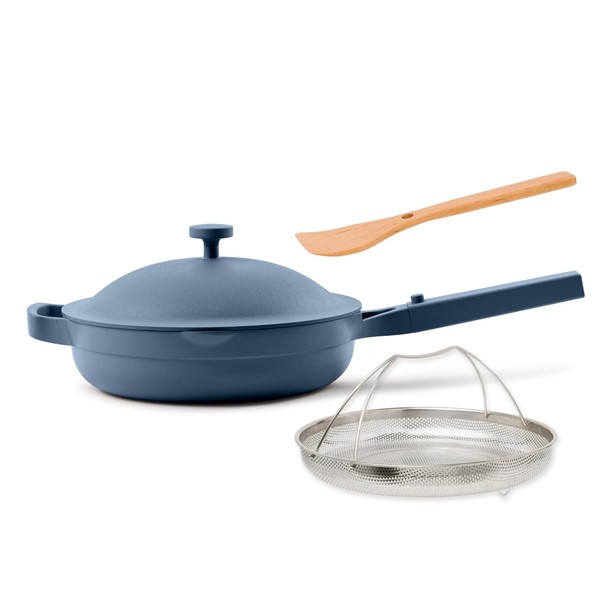 Our Place Always Pan 2.0 | Nonstick 10.5-Inch Toxin-Free Ceramic Cookware | Versatile Frying Pan, Skillet, Saute Pan | Stainless Steel Handle | Oven Safe | Lightweight Aluminum Body | Blue Salt