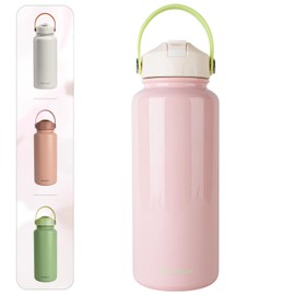 Blackube Water Bottle, Straw, 1 Liter Vacuum Double Wall Sports Bottle, Cold Insulator, Large Capacity Water Bottle, Stainless Steel Vacuum Flask, Perfect for Girls, Boys, Taxi Drivers and Outdoor