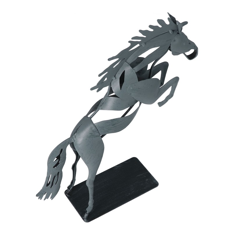 Metal Horse Statue Unique 3D Design Iron Decorative Running Horse