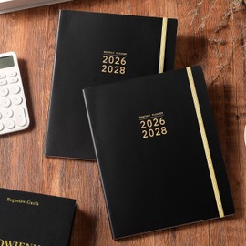 2026-2028 Monthly Planner/Monthly Calendar - 3 Year Monthly Planner 2026-2028, Jan.2026 - Dec.2028, 8" x 10", Tabs + Back Pocket + Hardcover- Black