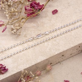 Tuscany Silver 3 mm Ball Chain Necklace of 56 cm/22-inch