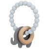 Nuby Natural Wood & Silicone Teether Ring: 3 M+, Elephant,