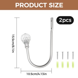 Curtain Holdbacks, 1 Pair Wall Mounted Curtain Tie Backs Hooks For metal curtain tie backs U Form Metal Drapery Silver Decorative Curtain Holder Tie-Backs For Fixed Curtain or Items