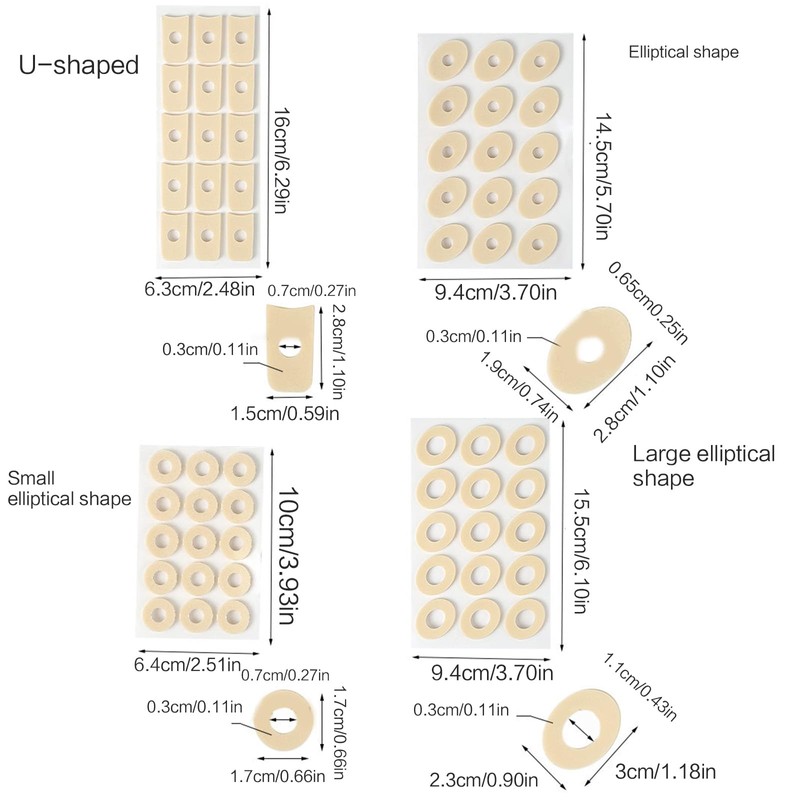 BOGEEL Soft Foam Callus Cushions Oval Corn Cushion Pads Self