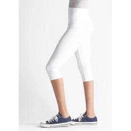 Yummie WHITE Talia Capri Cotton Stretch Shaping Legging, M]