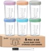 DRKIO 6 Pack Glass Baby Food Storage Containers - 8