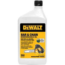 DEWALT Biodegradable Chainsaw Oil – High Performance, Non Toxic Professional Lubricant – Green, Eco-Friendly, Ultraclean, All Season Bar & Chain Lube, 32 oz