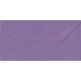 DL (110mm x 220mm) Coloured Envelopes for Greetings Cards Party Invitations & Craft - Pack of 40 (Purple)
