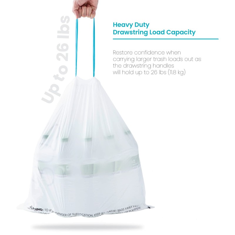Home Zone Living 8 Gallon Kitchen Trash Bags with Drawstring