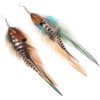 lureme Bohemian Multicolor Pheasant Feathers Dangle Earrings Handmade Natural Feather