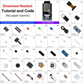 FREENOVE Super Starter Kit for ESP32-WROVER (Included) (Compatible with Arduino IDE), Onboard Camera Wireless, Python C, 536-Page Detailed Tutorial, 173 Items, 82 Projects