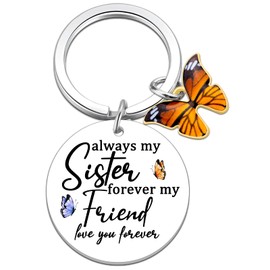 Sisters Gifts From Sister Brother Cute Butterfly Keychain For Big Sister Little Girls Friend Women Birthday Easter Small Stuff For Her Bff Bestie Soul Sister Best Sister Ever Gifts From Sibling