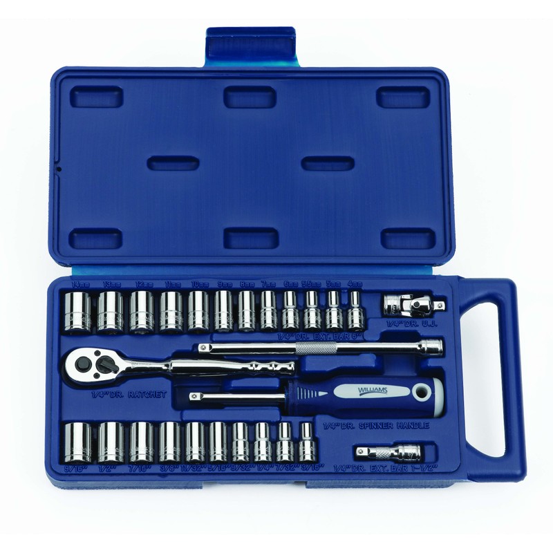 Williams 50672 1/4 Drive Socket and Drive Tool Set, 27-Piece