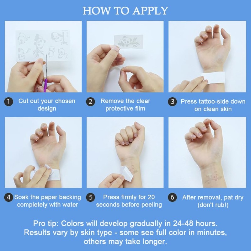 Oottati 2 Sheets Semi Permanent Waterproof Temporary Tattoos, Lasts 1-2