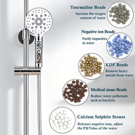 AWO 4 PACK Replacement Shower Filter Cartridge Compatible with FEELSO & Vatex Handheld Showerhead,Multi Stage Shower Filtration Systems for Hard Water Reduces Chlorine,Fluoride and Harmful Substance