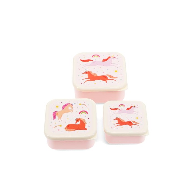 Snack Boxes (Set of 3) - Unicorn