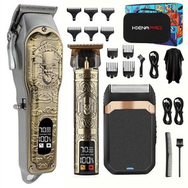 Professional Barber Clipper Set, Cordless Hair Trimmer for Men, Rechargeable Men's Hair Cutting Kit, Beard Trimmer & Nose Hair Trimmer Set
