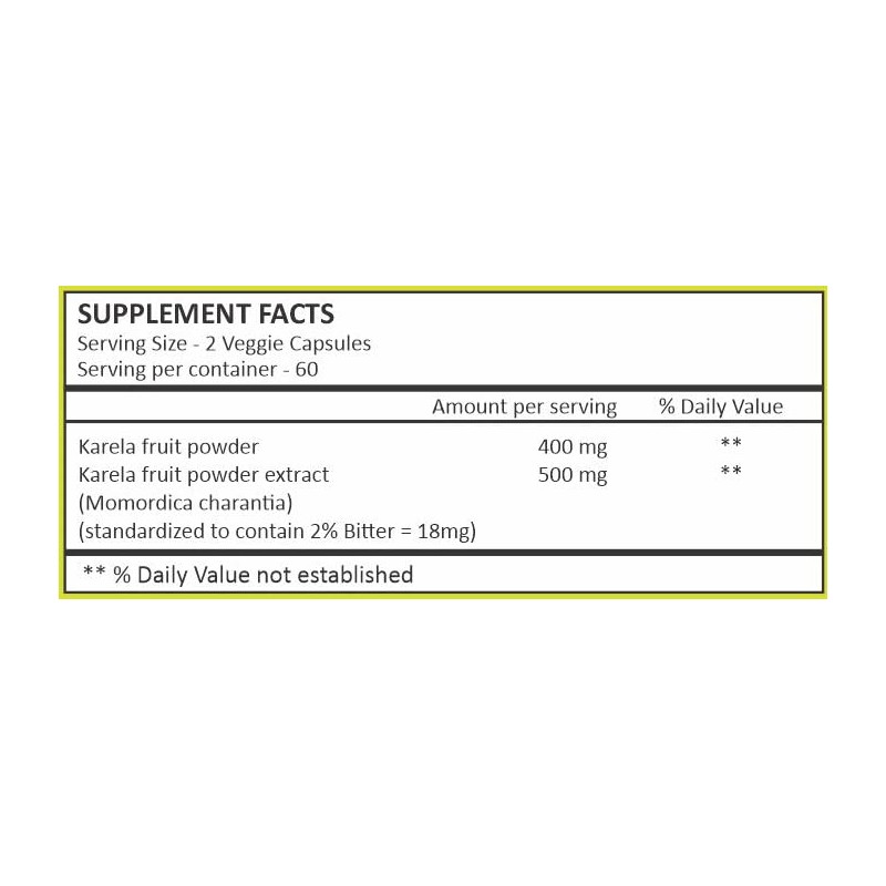 HERBAL HILLS Bitter Melon/Bitter Gourd/Karela Capsules (Momordica Charantia) | 120