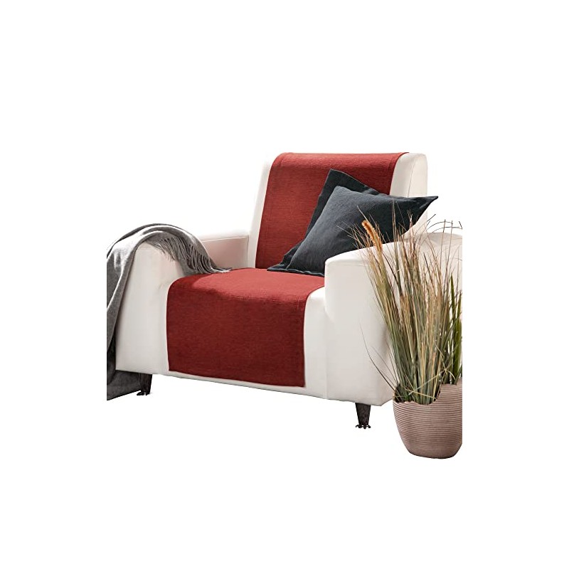 Erwin Müller Armchair and Sofa Protector Chenille Jacquard Red/Black Size