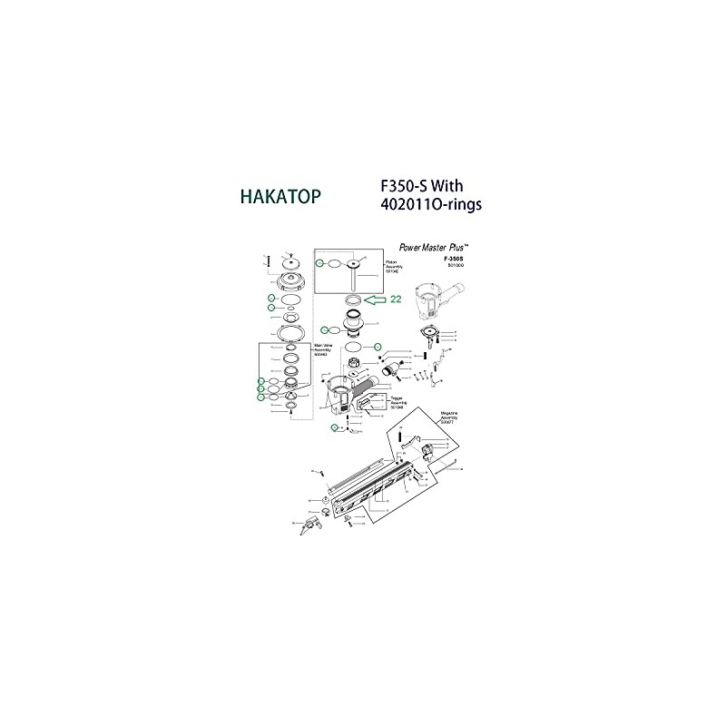 HAKATOP O-Ring Rebuild Kit for Paslode Framing Nailer F350-S with