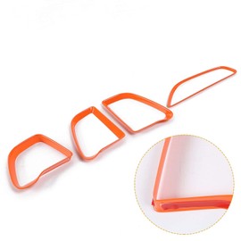 Voodonala for Challenger Center Consoles AC Outlet Vent Air Vent Grille Trim for 2015-2024+ Dodge Challenger Interior Accessories, ABS Orange 4pcs