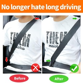 ISKIP Metal Car Seat Belt Adjuster, Universal Safety Seat Belt Shoulder Stopper for Adults and Kids, Premium Comfort and Safety for Your Journey (Metal-Silver)