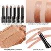 Rosy Brown Shimmer Cream Eye Shadow Stick Makeup for Women,