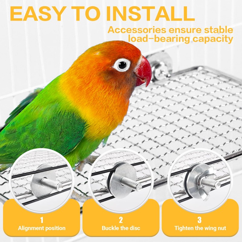 3 Pcs Bird Perch Platform Stainless Steel Birds Perches with